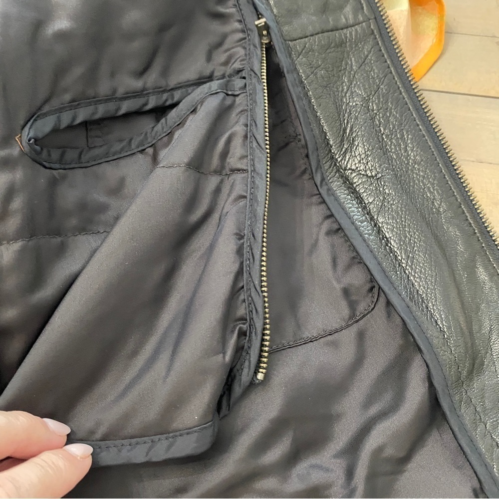 Vintage Couture by J. Park Black Lamb Leather Aviator Bomber Jacket, Size Medium - Picture 8 of 15